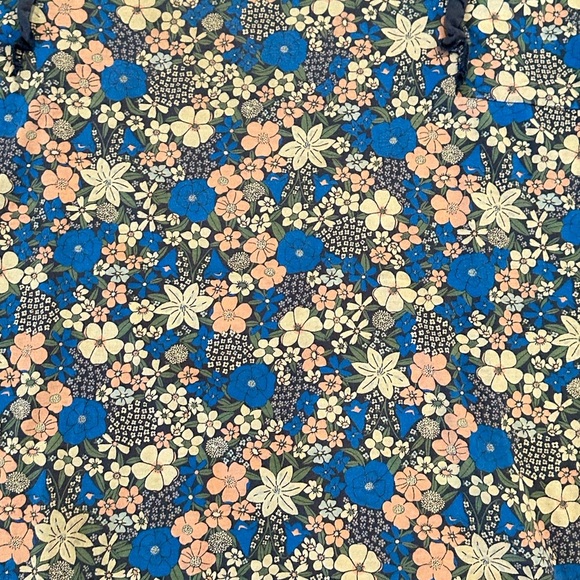 Tea Collection Girls 16 Swedish Bouquet Ruffle Shoulder Dress in Indigo - Picture 2 of 8